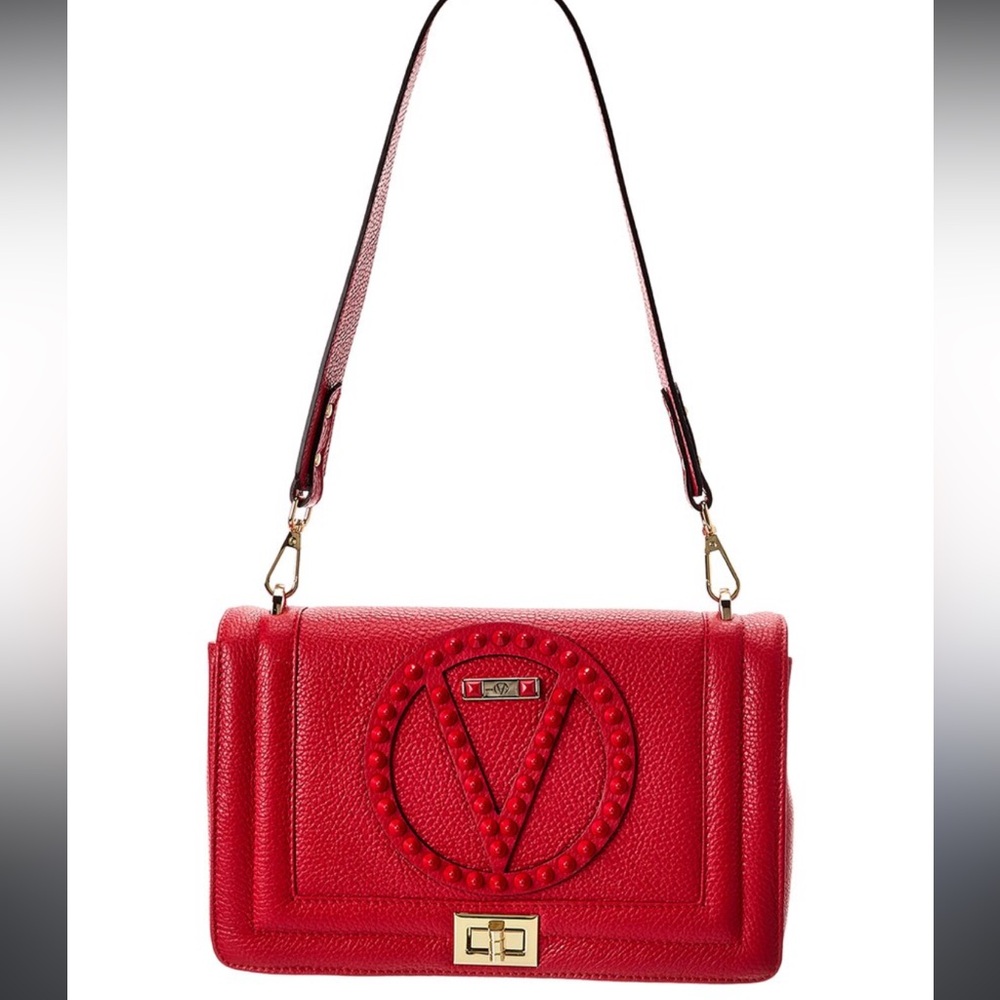 Valentino Alice Rock bag in red with gold hardware and red studs